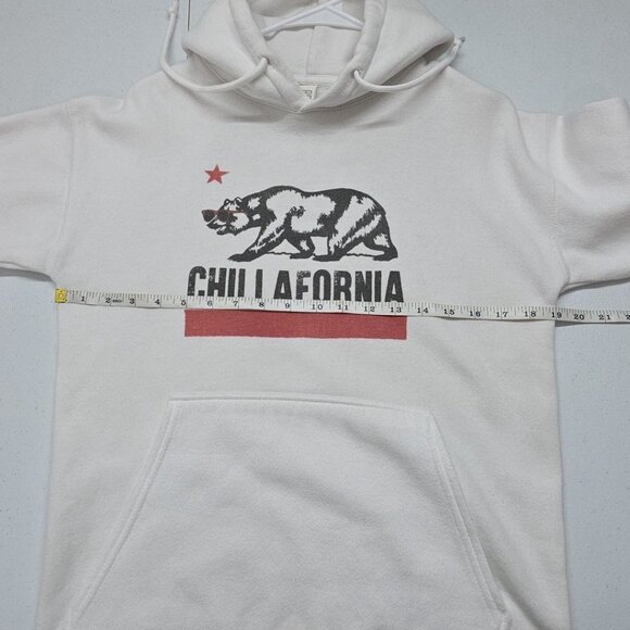 Brisco Brands California Bear Hoodie Mens Size Small White Sweatshirt **READ** - Picture 8 of 16